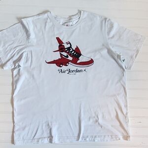 Nike Air Jordan Graphic Tee - White with Red/Black Accent